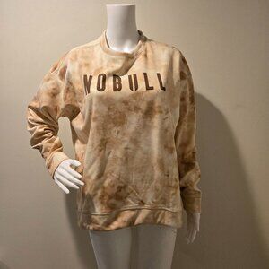 No Bull Tie Dye Logo Crewneck Sweatshirt Tan Brown M
